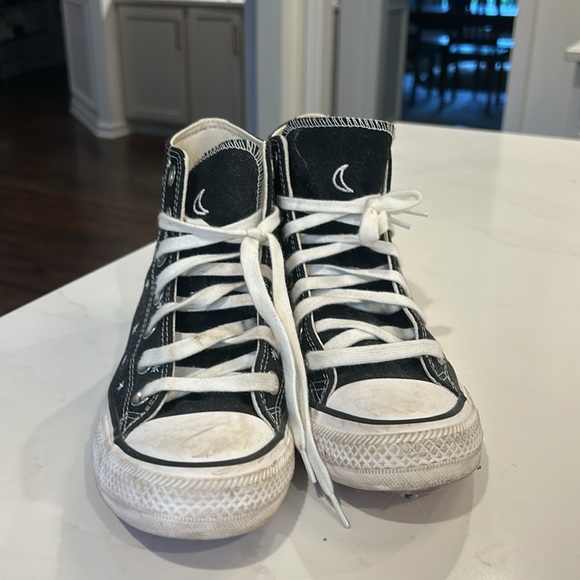 Converse Black and White Starry High-Tops - Picture 3 of 4